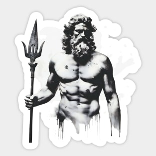 Poseidon Greek Mythology Streetart Style Sticker